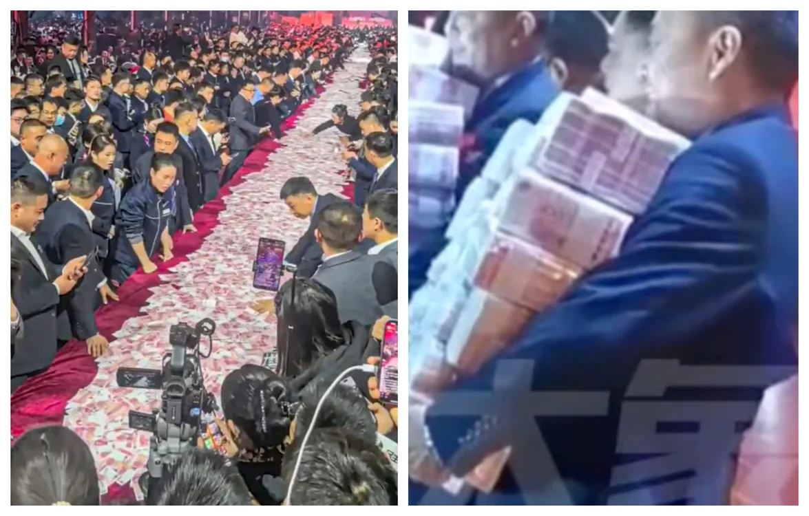 Sumele astronomice, aduse pe mese și distribuite în numerar FOTO Captură video