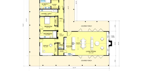 Proiecte de case in forma de L FOTO houseplans.com