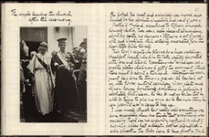 Pagini din jurnalul reginei Maria referitoare la ziua nunții fiicei sale, Maria cu Alexandru I al Regatului Sârbilor, Croaților și Slovenilor (© Arhivele Naționale ale României, fond Casa Regală. Personale. Maria. Memorii, III 133, f. 64 v și 65)