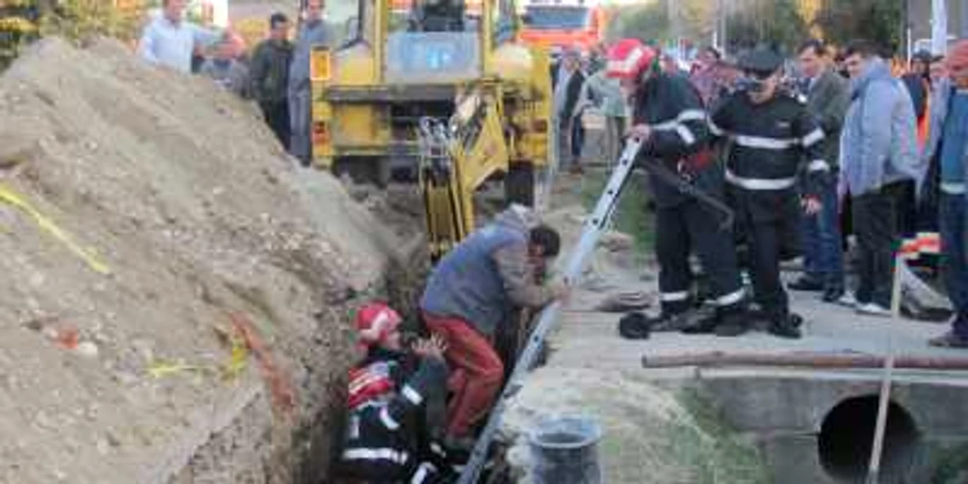 Muncitorul a suferit doar o contuzie la gleznă