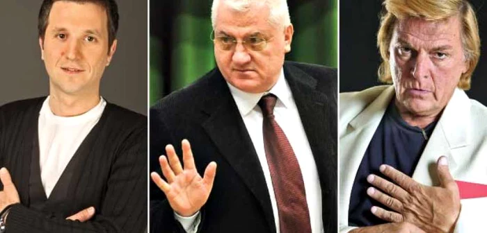 Andi Moisescu, realizator TV, Dumitru Dragomir, preşedintele Ligii Profesioniste de Fotbal, Florin Piersic, actor