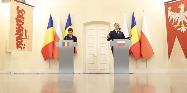 Nicușor Dan și președintele Poloniei, declarații comune de presă  FOTO Inquam Photos / Octav Ganea
