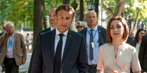 Maia Sandu si Emmanuel Macron FOTO Profimedia 