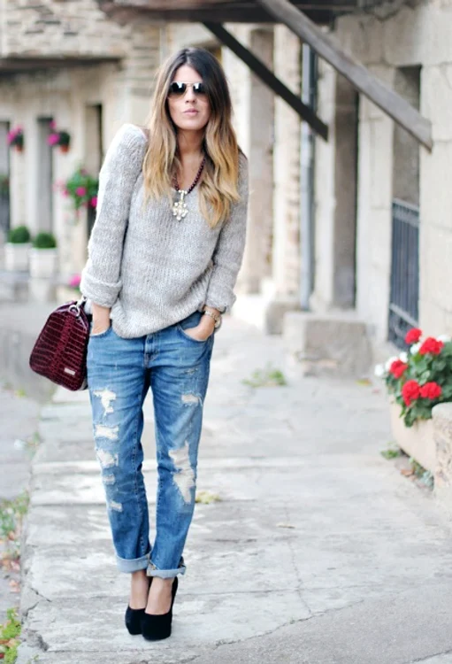 With light gray sweater platform shoes and marsala bag jpg jpeg