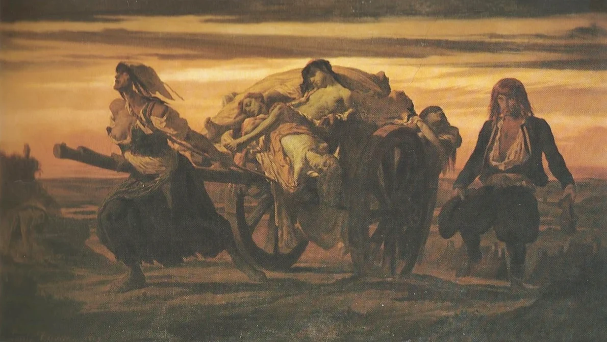Ciuma din Elliant. Pictură de Louis Duveau