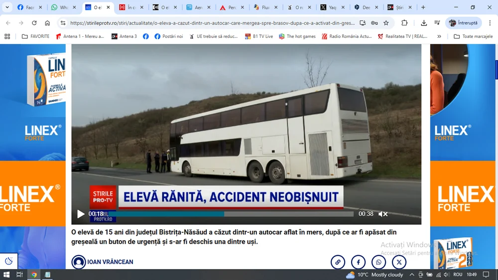 Cum a ajuns o elevă să cadă din autocarul aflat în mers. Care este starea fetei de 15 ani