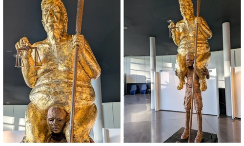 Statuia cu Trump dezbrăcat