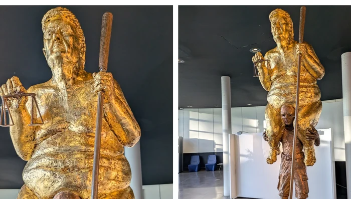 Statuia cu Trump dezbrăcat