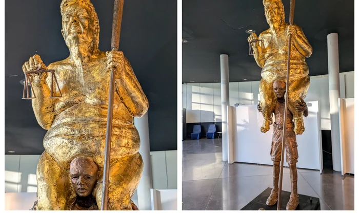 Statuia cu Trump dezbrăcat