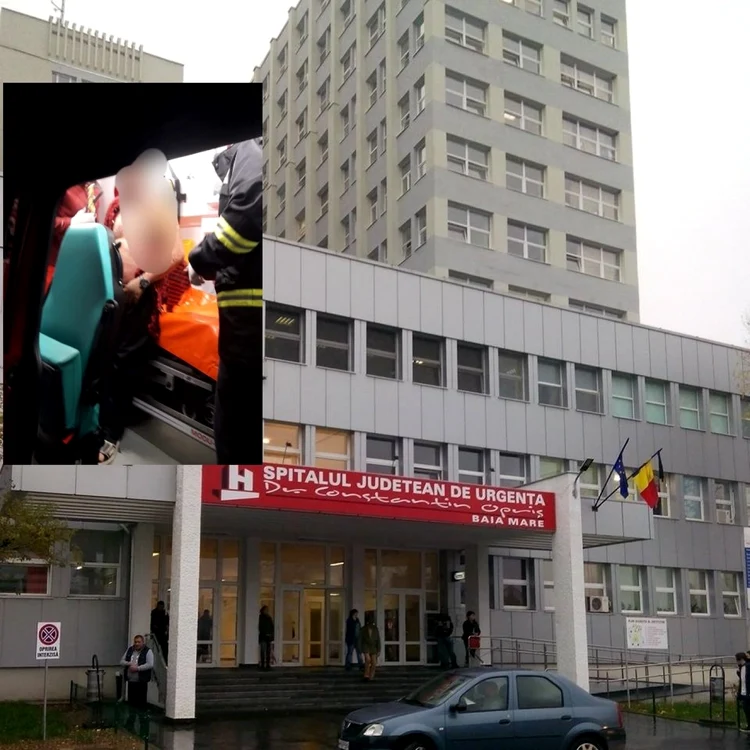 Bărbatul a fost predat de medicii de pe ambulanţă la Spitalul Judeţean de Urgenţă din Baia Mare. FOTO: Arhivă personală