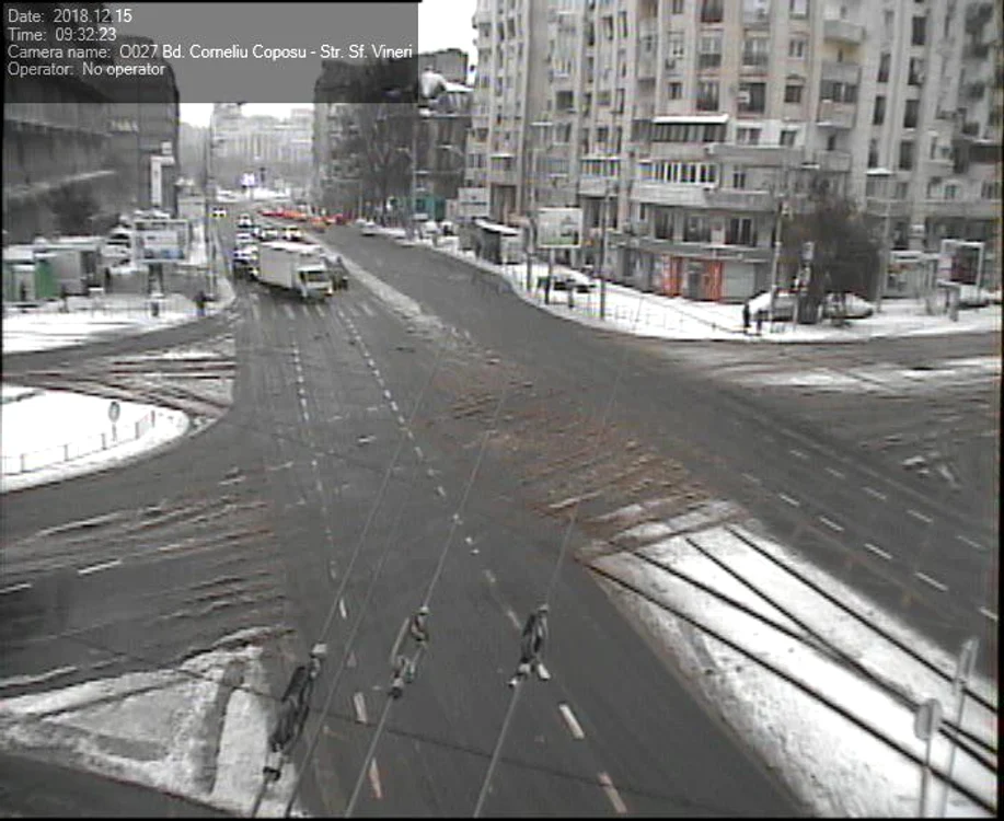 Cum arată intersecțiile din București după ninsoareFoto Captură video