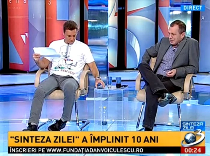 Mircea Badea la «Sinteza zilei» (captură Antena 3)