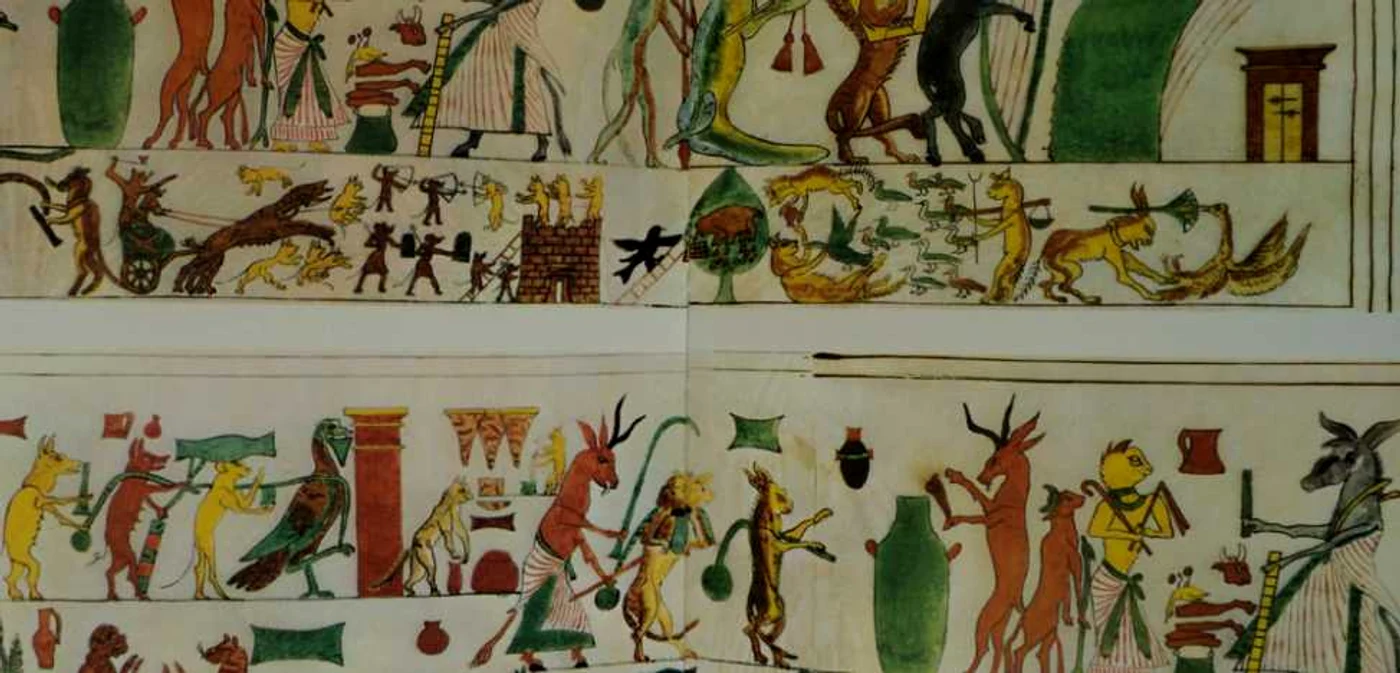 În prima parte a Papirusului de la Torino apar animale care desfăşoară diverse activităţi umane. FOTO ancientpeoples.tumblr.com