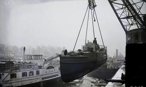  Șantierul Naval Óbuda din Budapesta, în anul 1930 (© Fortepan / Magyar Műszaki és Közlekedési Múzeum / Történeti Fényképek Gyűjteménye / Óbudai Hajógyár gyűjteménye)