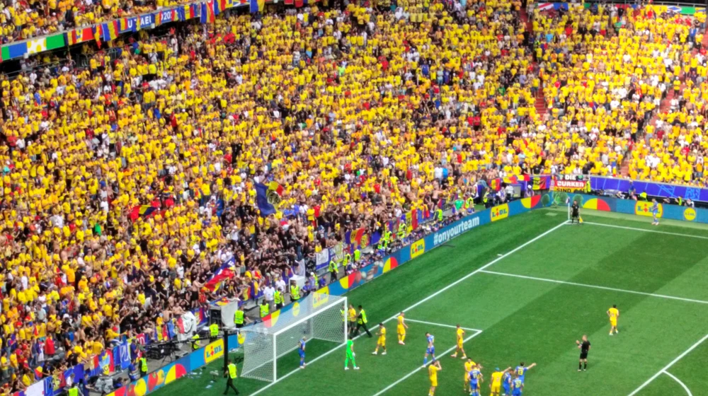 Suporterii României au făcut  show la Munchen, în primul meci de la Euro 2024. Foto Adevărul