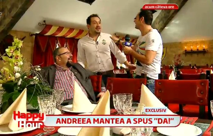 Ştefan Stan a cerut-o de soţie pe Andreea Mantea. (capturi Pro TV)