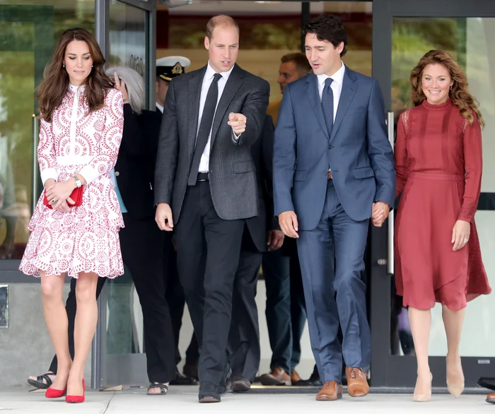 Kate Middleton și Prințul William, alături de premierul canadian Justin Trudeau și soția lui, Sophie Gregoire-Trudeau