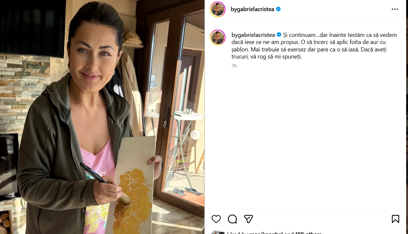 Noua lucrare a Gabrielei Cristea - Foto: Instagram 