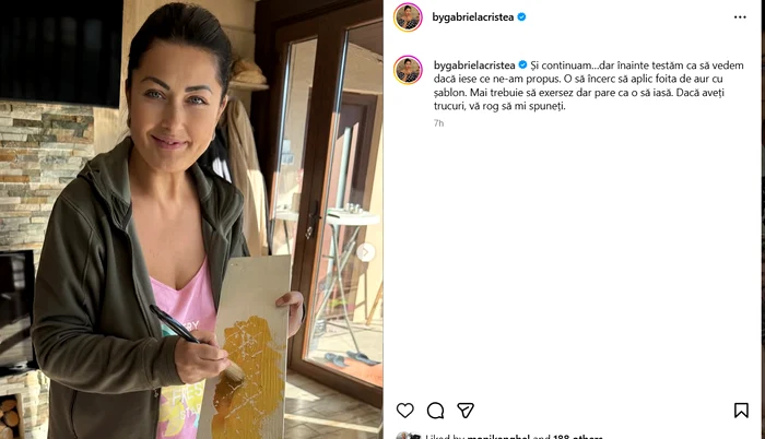 Noua lucrare a Gabrielei Cristea - Foto: Instagram