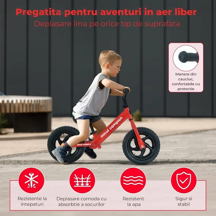 Bicicletă fără pedale Invincio Micul Campion pentru copii 3-6 ani Foto eMAG jpg