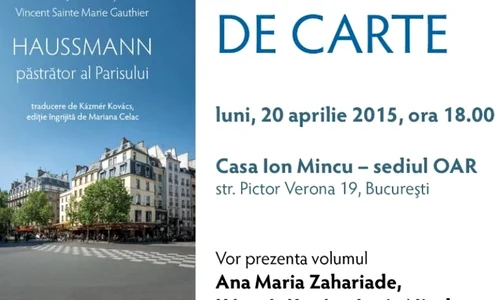 Lansare de carte: „Haussmann, păstrător al Parisului” jpeg