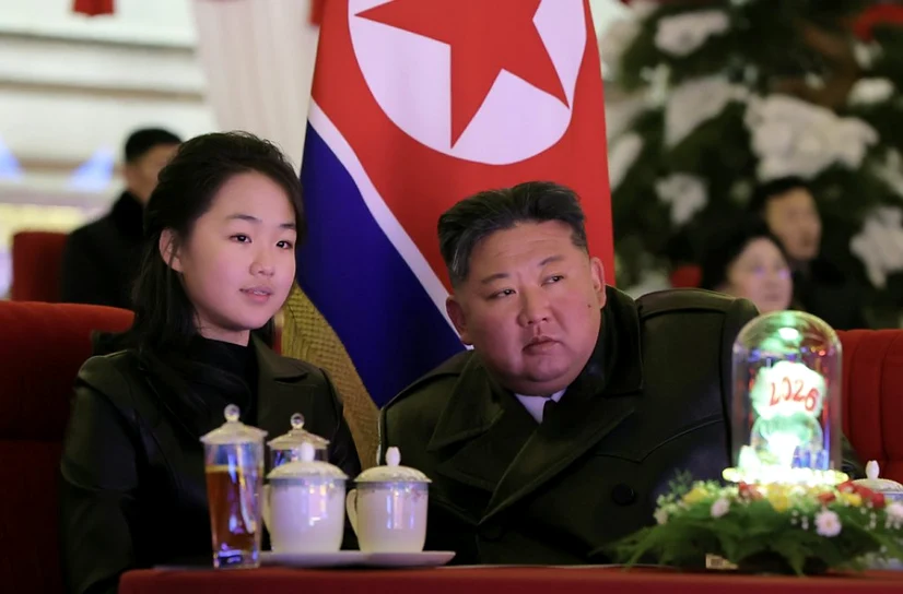 Kim Jong Un șii fiica sa, la festivitatea de Anul Nou FOTO: X