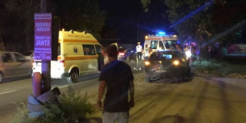 Imagine de la locul accidentului de pe Centura Galaţiului FOTO GSDG Facebook