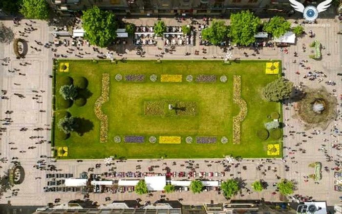 Piața Victoriei din Timișoara FOTO Eye in the sky