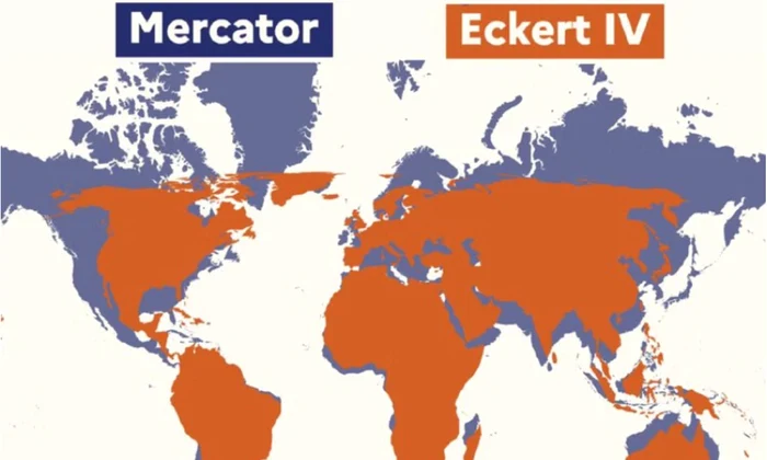 harta Mercator vs Eckert  foto archdaily png