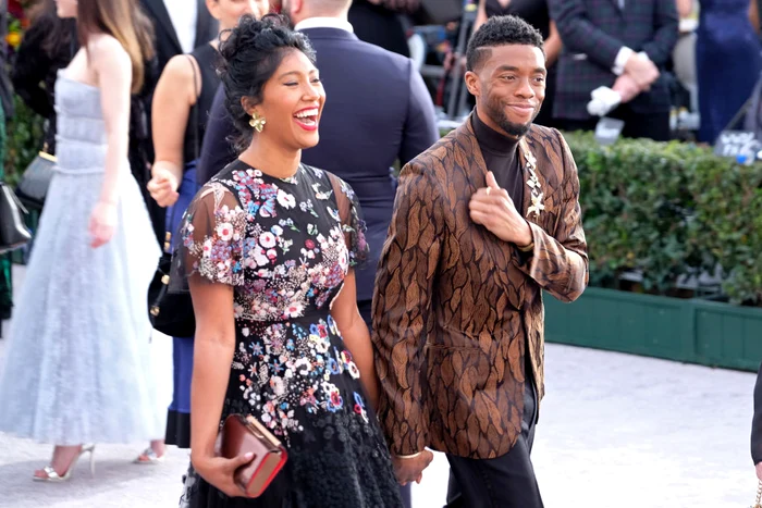 Taylor Simone Ledward și Chadwick Boseman pe covorul roșu, în 2019Foto: Getty