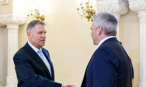 Președintele Klaus Iohannis s a întâlnit cu cancelarul Austriei, Karl Nehammer Foto: Administrația Prezidențială