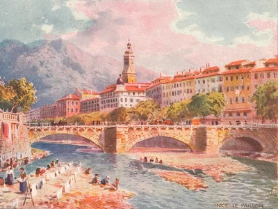 Promenade du Paillon din Nisa. Carte poștală de la începutul secolului XX (© Library of Congress)