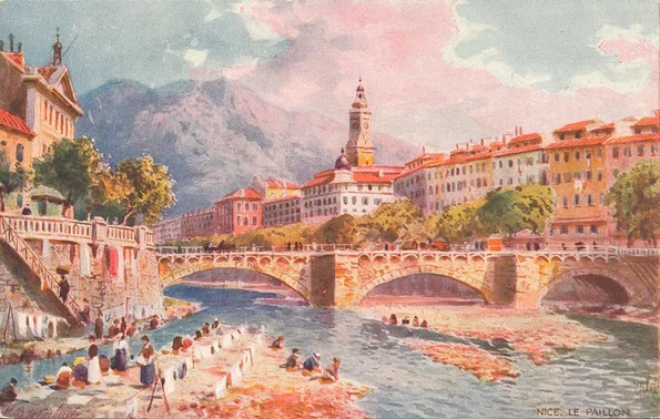 Promenade du Paillon din Nisa. Carte poștală de la începutul secolului XX (© Library of Congress)