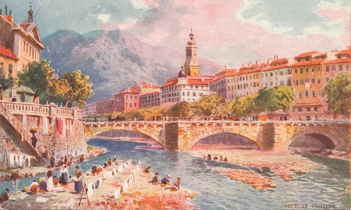 Promenade du Paillon din Nisa. Carte poștală de la începutul secolului XX (© Library of Congress)
