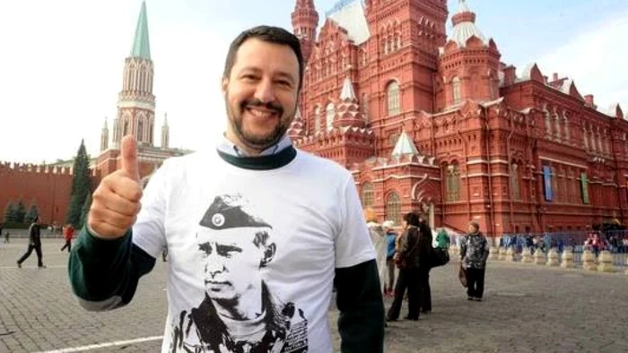 Vicepremierul italian Matteo Salvini, în Piaţa Rosie din Moscova