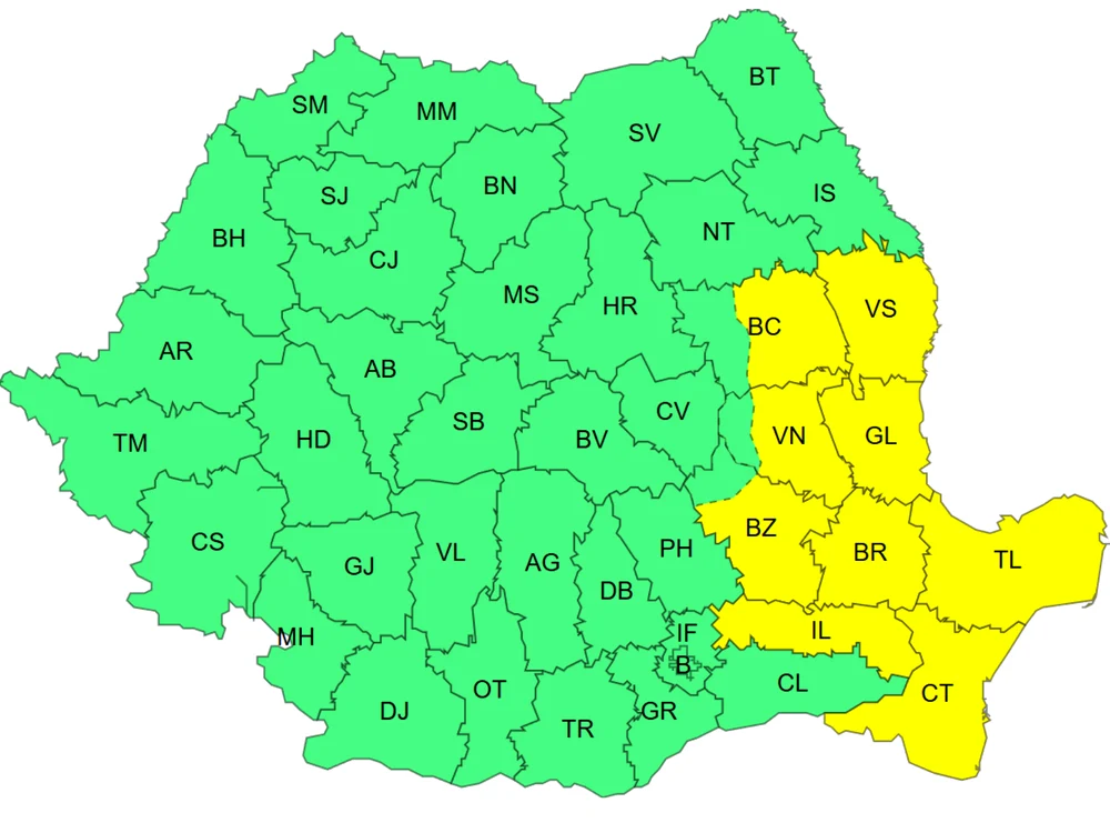 Avertizarea, valabilă în perioada 23 mai, ora 06:00 – 23 mai, ora 21:00