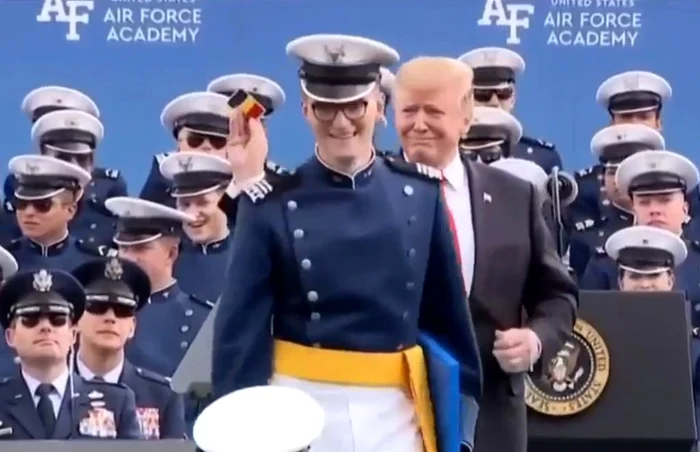 Petruţ Ghiţă (foto centru, cu ochelari), felicitat de către preşedintele Trump FOTO: arhiva personală