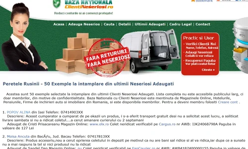 Site ul vinde firmelor datele personale ale românilor care au adus prejudicii magazinelor online jpeg