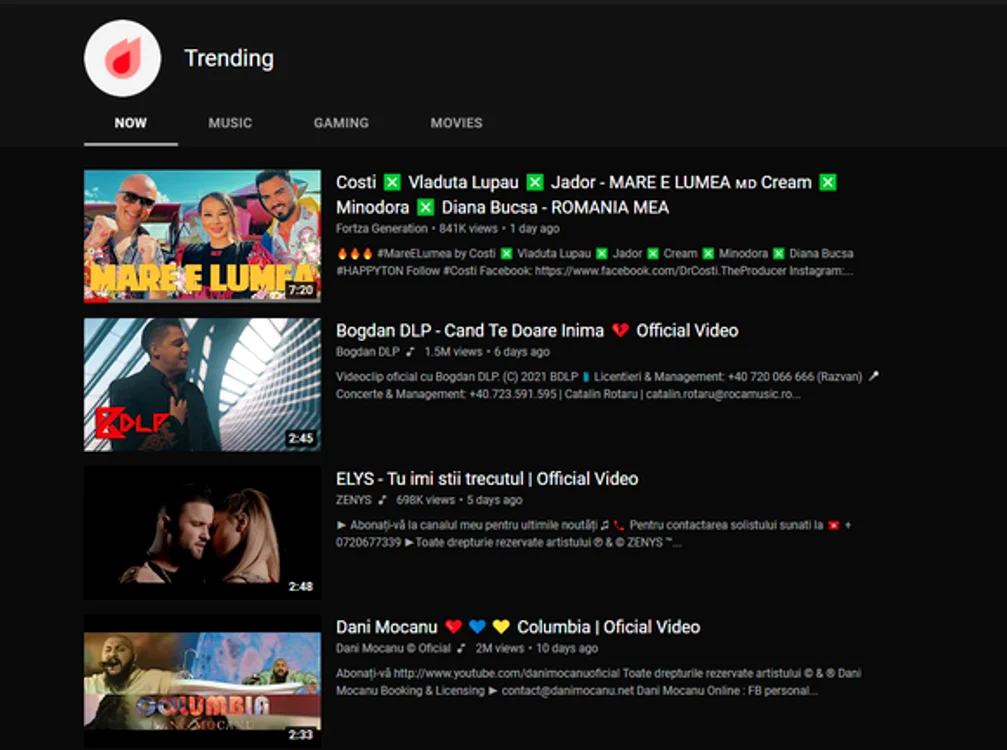 
    Vlăduța Lupău și Jador, în colaborare cu Costi Ioniță și alți artiști, au reușit să ajungă pe primul loc pe Youtube  