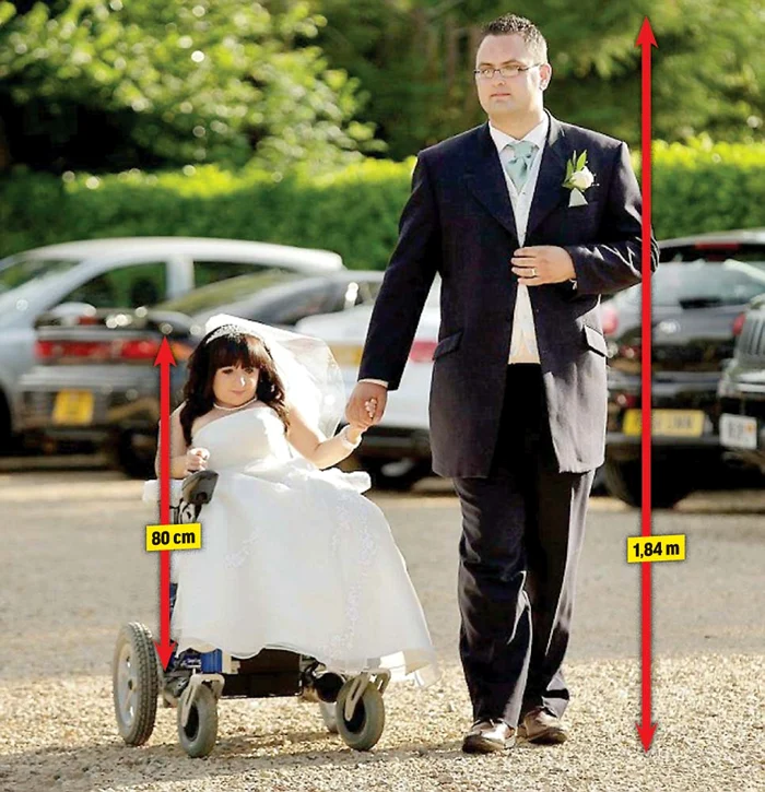 
    Amanda Moore, de 80 de centimetri,  şi-a unit destinul cu Steven Fyfe,  cu înălţimea de 1,84 metri  