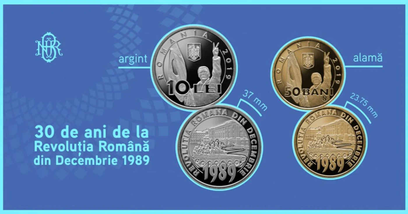 Banca Naţională a României lansează monede pentru a marca 30 de ani de la Revoluţia din 1989