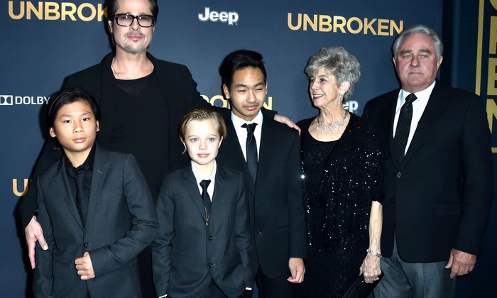 Brad Pitt cu Madoxx, Pax si Shiloh foto GettyImages 460529838 jpg