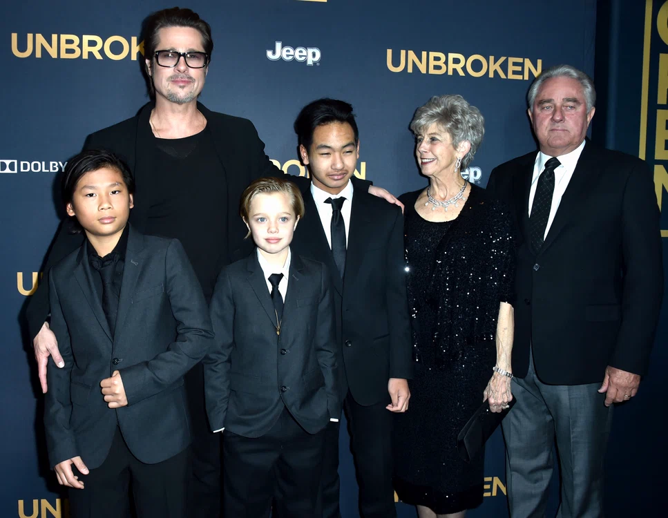 Brad Pitt cu Madoxx, Pax si Shiloh foto GettyImages 460529838 jpg