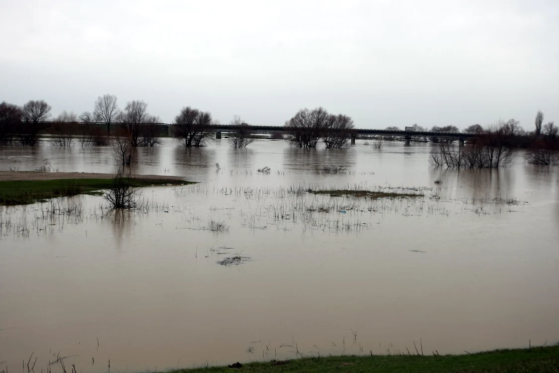 Apele au inundat curtea casei unde locuiau cele două persoane