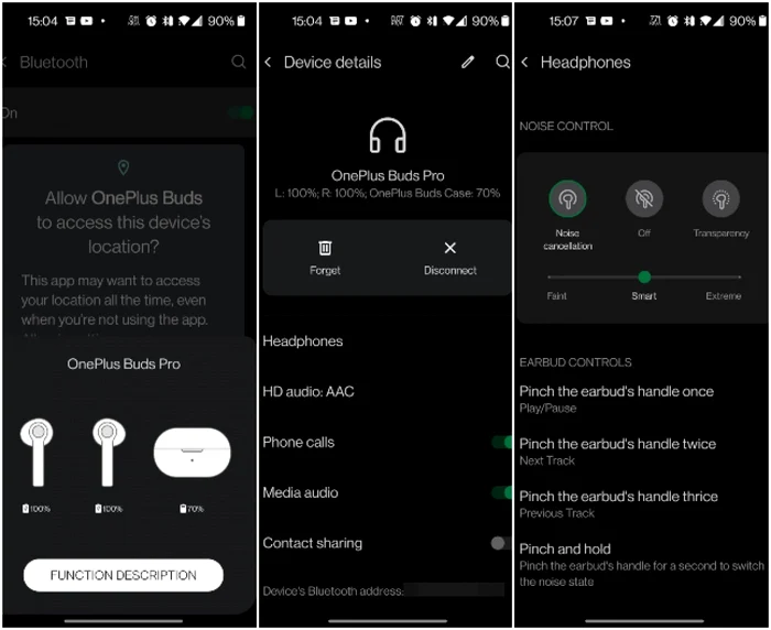 OnePlus Buds Pro meniuri conectare