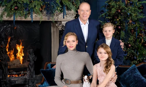 Charlene, Albert și copiii, felicitarea de Crăciun 2025, Foto Vanessa von Zitzewitz, Palatul Princiar jpg