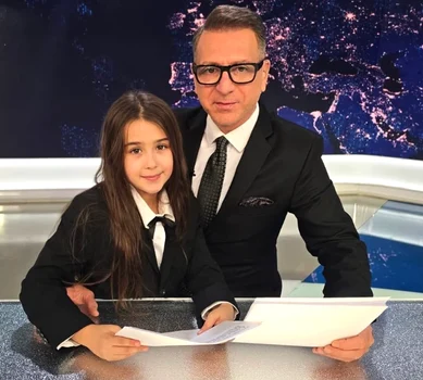 Christian Sabbagh, prezentator Kanal D, alături de fiica lui foto: Kanal D 