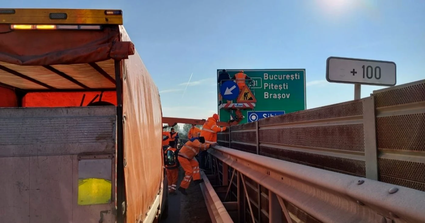 Restricţii auto pe A1 în contextul intrării municipiului Sibiu în carantină Foto Adevărul - credit DRDP Braşov