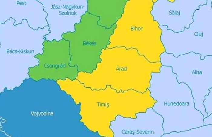 Harta transfrontalieră România-Ungaria