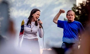 Opoziția din Venezuela   María Corina Machado și Juan Pablo Guanipa FOTO @richardhblanco jfif